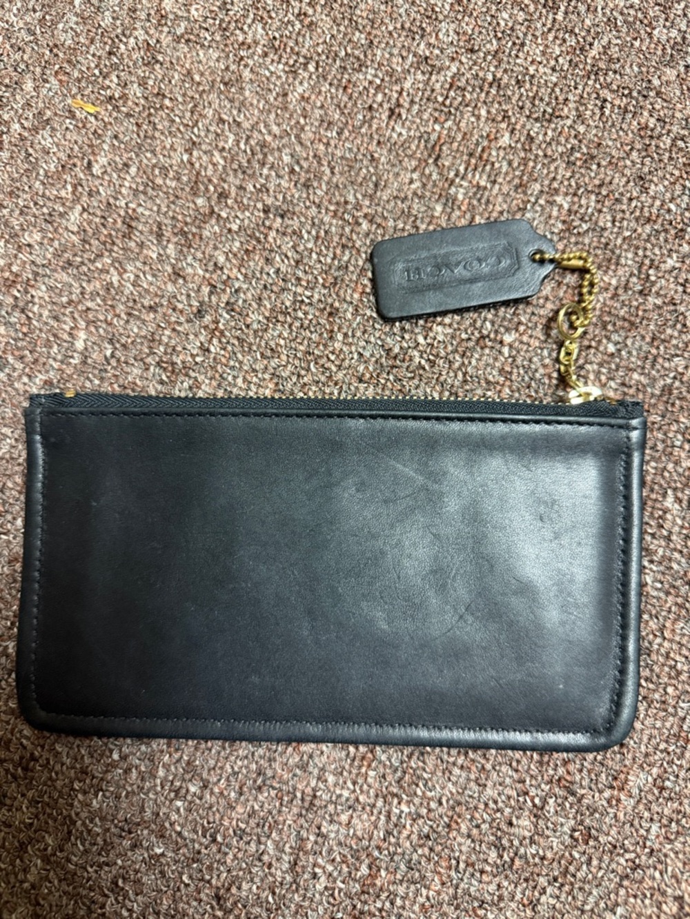 Vintage Coach zipped Skinny Case 7170 black makeup case black with brass - Picture 2 of 10